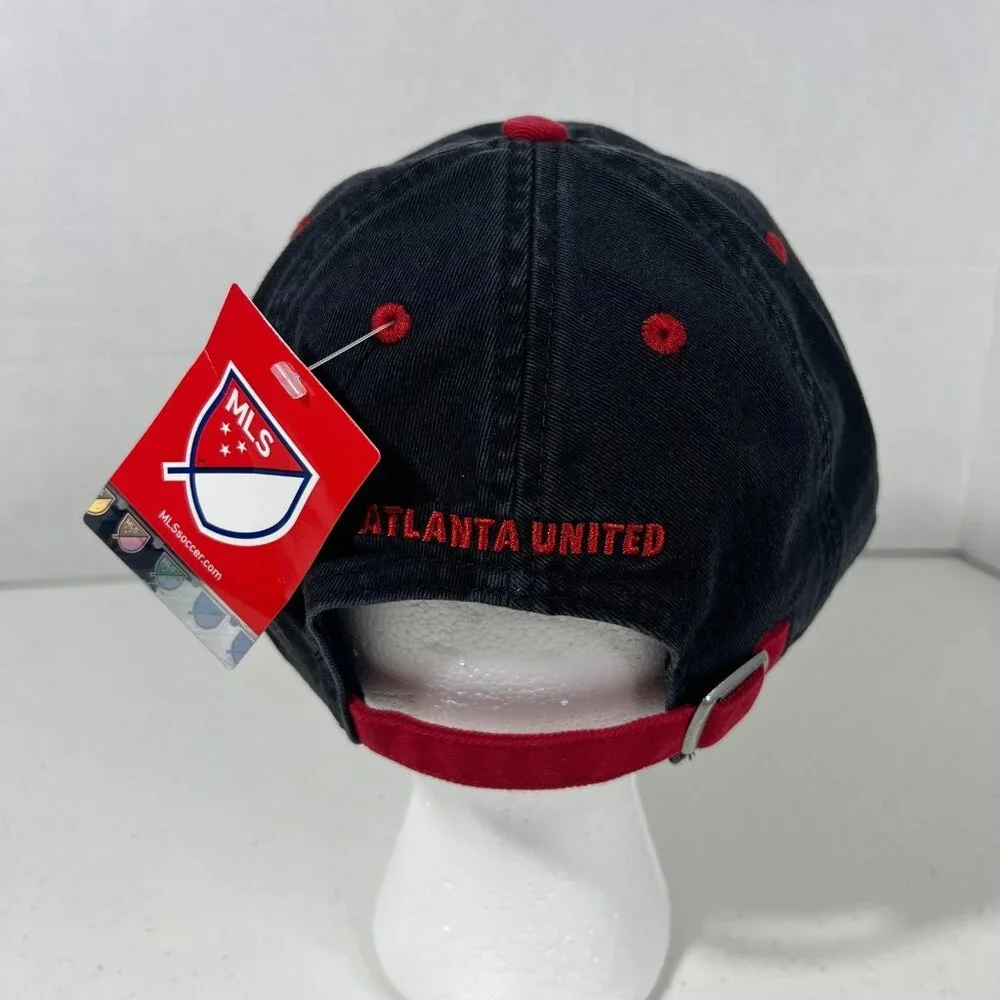 MLS Mens One Size Black‎ Atlanta United FC Iconic Adjustable Strap Back Hat NWT
